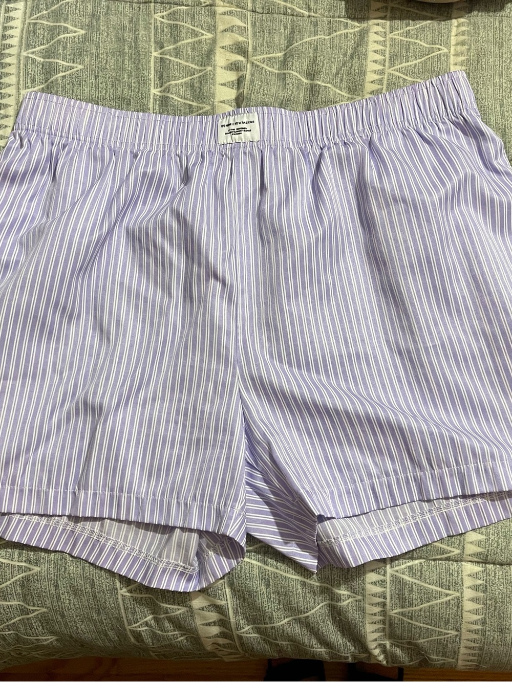 Women’s Light Lavender Pinstripe Boxer Shorts